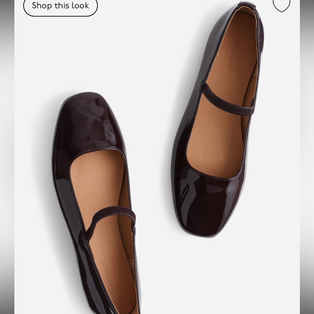 NIB Madewell Greta Ballet Flat in Patent Leather Sz 8.5
